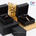 Kundenspezifischer Logo-schwarzer steifer Pappschmuck-Ring-Halsketten-Verpackenkasten